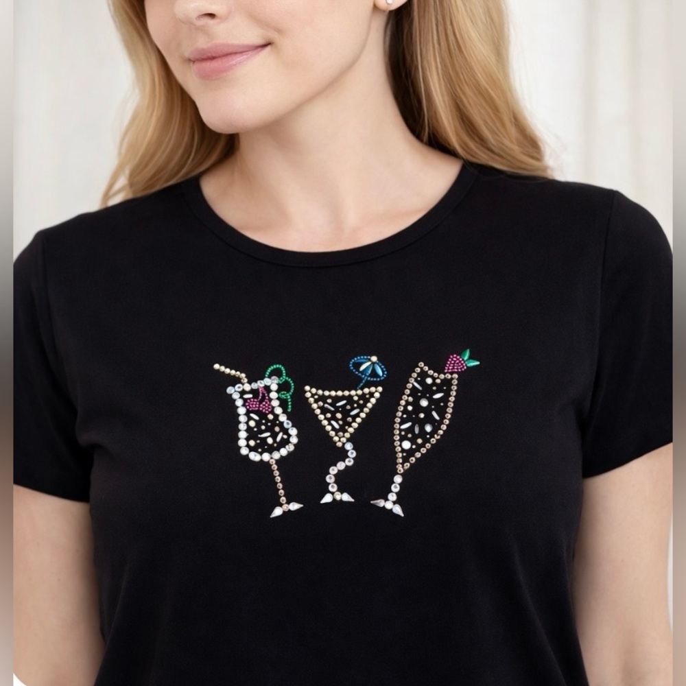 Summer Fun Pretty Bedazzled Bling Whimsey T shirt